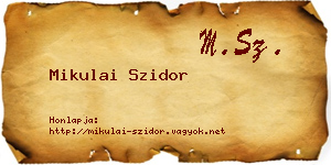 Mikulai Szidor névjegykártya
